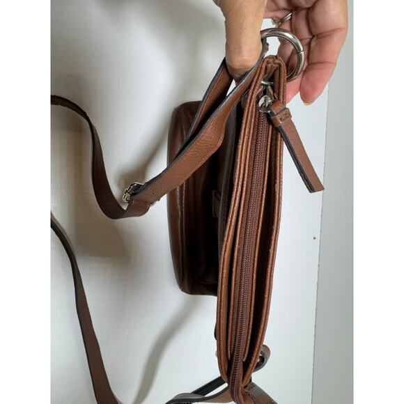 Franco Sarto  town Leather Cross Body Zippered Handbag Purse Boho Adjustable - Picture 11 of 14